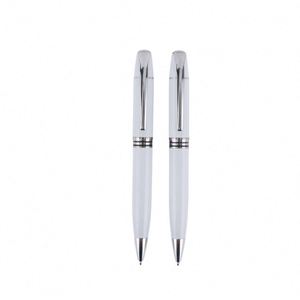 Stylos à bille de luxe en métal de marque en gros avec logo personnalisé, encre noire/bleue - Cadeaux promotionnels pour entreprises - Product Image 3