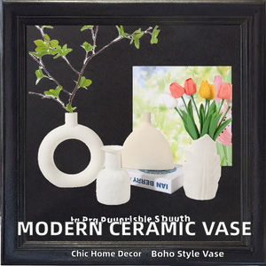 Vase de table en céramique traditionnel sous glaçure, écologique, décoration moderne pour la maison, idéal pour la Journée de la Terre, petite taille - Product Image 2