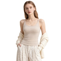 Vente en gros usine : Nouvelle Camisole Intérieure Femme en Lyocell, Double Bretelle Fine, Très Extensible, Douce et Chaudement Fluide pour l'Hiver