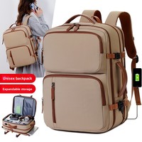 Sac à dos de voyage pour ordinateur portable Feesly, nouveau, extensible, grande capacité, imperméable, compartiment humide/sec, port de charge USB, pour ordinateur portable 15,6 pouces
