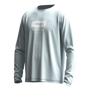 เสื้อตกปลาพิมพ์ลายพรางกันน้ำสีเทาอ่อนสไตล์มินิมอล แห้งเร็ว น้ำหนักเบา UPF50 สำหรับผู้ชาย แขนยาว - Product Image 6