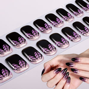 Tiras de <span class=keywords><strong>Uñas</strong></span> de Gel Semicuradas con Diseño Festivo de Halloween y Día de Todos los Santos 2025, Requieren Curado con Lámpara UV, 20 Puntas - Product Image 1