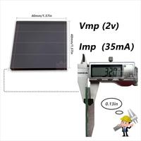 Module solaire 2,32 V 27 mA 40*40 mm en silicium amorphe pour la recharge des caméras de suivi et des moniteurs de faune en pleine lumière du soleil