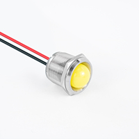 Luz Indicadora LED Multicolor HUSA de 22 mm con Clasificación IP65, 48 V, Metálica, con Cable de 150 mm, Vida Útil de 50000 Horas