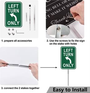 Yüksek Görünürlüklü Yansıtıcı Sadece Sol Dönüş İşareti - Yollar ve Kavşaklar için Ağır Hizmet Tipi Alüminyum Trafik Levhası - Product Image 2