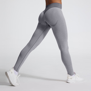 Il cavallo di bambù nuova morbidezza più recente che lifting i glutei per le ragazze tingere i vestiti di pesca sentono i fornitori di <span class=keywords><strong>Leggings</strong></span> da Yoga <span class=keywords><strong>viola</strong></span> Funky senza cuciture - Product Image 2