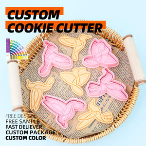 <span class=keywords><strong>Colibri</strong></span> dessin animé Cookie moule en plastique Biscuit Cutter ensemble pour fête forme personnalisable et couleur Cookie presse outils - Product Image 1