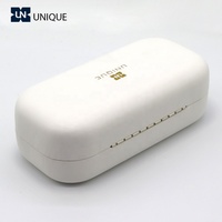 Pochette en tissu blanc de luxe à faible MOQ, boîte d'emballage pour lunettes, étui à lunettes de soleil, logo personnalisé