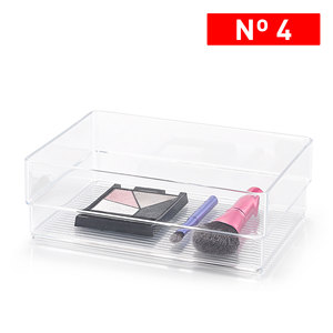 Organizzatore per trucchi, scatola portaoggetti in plastica trasparente per strumenti cosmetici e palette di trucchi, organizzazione domestica, dimensioni standard, resistente - Product Image 1