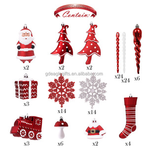 EAGLEGIFTS 2026 Proveedor de Artículos Navideños Más Vendidos, 155 Piezas de Adornos Navideños Irrompibles Rojos y Blancos de 30-160 mm - Product Image 3