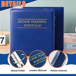 Carpeta Organizadora Profesional para Planificación de Herencias, Carpeta de PVC con Anillas en D de 2 Pulgadas y Anillas Redondas de 3 Anillos para Oficina y Escuela - Product Image 3