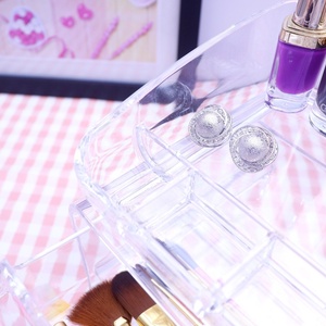 Claro acrílico organizador de maquillaje con <span class=keywords><strong>2</strong></span> cajones lápiz labial titular maquillaje cepillo organizador caja de maquillaje - Product Image 6