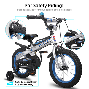 JOYSTAR STITCH Vélo enfant 12/14/<span class=keywords><strong>16</strong></span> <span class=keywords><strong>pouces</strong></span> avec stabilisateurs cloches frein à main pour garçons de plus de 14 ans vélo enfant - Product Image 5