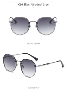 Gafas de sol polarizadas UV400 para mujer, con lentes rosas, montura de madera sin marco, tamaño pequeño - Product Image 3