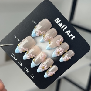 Faux ongles français épais faits à la main, qualité supérieure, application <span class=keywords><strong>facile</strong></span>, durables, pour usage quotidien - Product Image 6