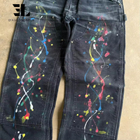 Pantalon de travail LARSUR en toile de canard épaisse, double genouillère, style charpentier, pour peintre, avec éclaboussures de peinture, en sergé tactique, pour homme