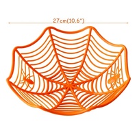Bol en toile d'araignée noir, assiette de fruits pour décoration d'halloween, ensemble de bonbons, panier à biscuits, fournitures de fête d'halloween