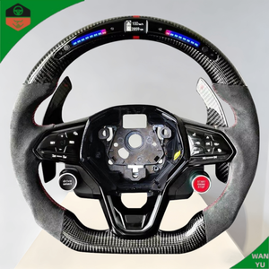 Volante Personalizado de Fibra de Carbono y Cuero con LED para VW Volkswagen <span class=keywords><strong>Golf</strong></span> 5 Mk5 GTI <span class=keywords><strong>TSI</strong></span> Passat, Mejora del Interior del Automóvil - Product Image 5