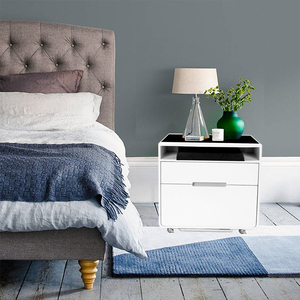 <span class=keywords><strong>Comodino</strong></span> Multifunzione con Ricarica Wireless, Altoparlante BT, Cassetto e Frigorifero Integrato per Camera da Letto Moderna - Product Image 6