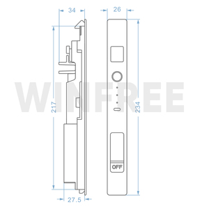 Winfree vân tay và cửa an toàn trượt nhôm an ninh hợp kim cửa sổ khóa, khóa an ninh cho cửa sổ trượt - Product Image 4