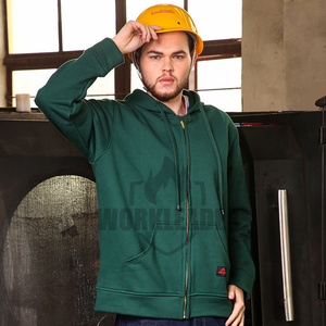 Sudadera con Capucha Reflectante de Seguridad CAT2 Verde 100% Algodón Ignífuga Nivel D - Product Image 1