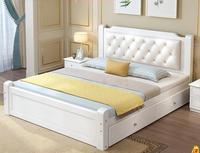 Lit double moderne en bois de pin massif, écologique, économique, pour chambre principale, 1,8 m, tailles de lit simple pour la maison, meubles de maison
