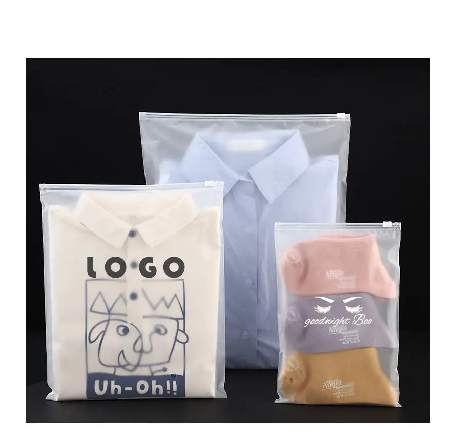 사용자 정의 좋은 품질 플라스틱 가방 의류 EVA 지퍼 포장 가방 젖빛 지퍼 가방 플라스틱 의류
