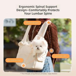 Sac de transport pour animaux de compagnie en forme d'ours, doux, toutes saisons, à porter en bandoulière ou sur la poitrine, pour chats et chiens, sac à dos d'extérieur pour chien avec couche d'air matelassée carrée - Product Image 4