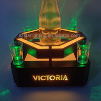 Présentoir LED rechargeable personnalisé avec logo OEM pour fruits, plateau lumineux pour bouteilles, glorificateur VIP pour discothèques, bars et salons