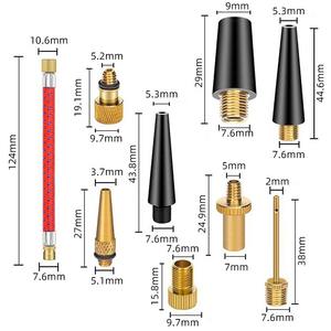 Kit d'adaptateurs de valve de vélo, 16 pièces, kit de réparation de chambre à air en acier inoxydable pour remplacement de pompe - Product Image 3