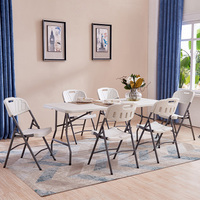 Table Pliante Ronde en Plastique d'Extérieur pour Banquet, Moderne, Vente en Gros, Mariage, Tables de Jardin Blanches Pliables pour Événements et Fêtes