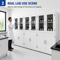 Gabinete de almacenamiento de vidrio para laboratorio con estructura de acero anticorrosión y rejilla de secado para laboratorios químicos, farmacéuticos y universitarios.