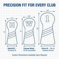 Housse de club de golf MOJUE GOLF OEM personnalisée avec broderie ananas, imperméable en PU, avec fermeture magnétique