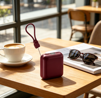 Mini Tragbare 10000mAh Powerbank 22,5W PD Schnellladung Eingebautes USB-C-Kabel LCD Digital Powerbank für Mobiltelefone und Reisen