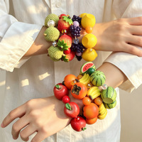Mode Dopa Bohemia Simulatie Fruit Hars Acryl Lucite Charm Handgemaakte Cartoon Kleurrijke Kraal Armband voor Vrouwen