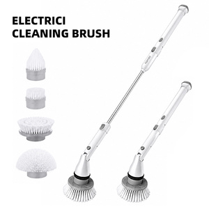Electric Rechargeable Plastic Cleaning Brush with <strong>Turbo</strong> <strong>Scrub</strong> Squeegee Scrubber-Eco-Friendly Household Use - Product Image 1