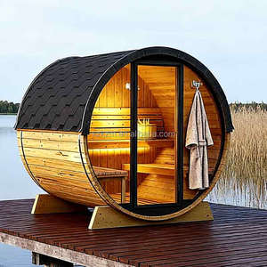 Sauna rond d'extérieur, bien-être, détox, spa, fenêtre panoramique à bulles, sauna en forme de baril, jardin, cour, thérapie - Product Image 6