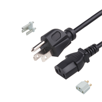 Câble d'alimentation certifié ETL US à 3 broches vers C13, 13A 125V, 1m, 16AWG, câble d'extension robuste pour moniteur PC, imprimante