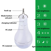 Bombilla Solar LED de 7W para Exteriores con Control Remoto, Temporizador, Luz de Emergencia para Camping, Pesca y Actividades al Aire Libre