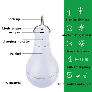 Bombilla Solar LED de 7W para Exteriores con Control Remoto, Temporizador, Luz de Emergencia para Camping, Pesca y Actividades al Aire Libre - Product Image 5
