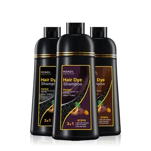 Shampooing de teinture pour cheveux gris brun foncé rapide noir à base de plantes teintures capillaires shampooing en gros 3 en 1