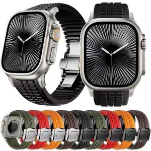 Nouveau design, bracelet en silicone réglable pour Apple Watch Ultra 2 Series 10 9 8 7 Se 6 5 4, bracelet sport pour homme pour Iwatch 49 mm 46 mm - Product Image 2