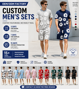 Set di T-Shirt e Pantaloncini con Stampa Grafica Personalizzata, Completo Estivo Oversize Streetwear in Due Pezzi per <span class=keywords><strong>Uomo</strong></span> - Product Image 1