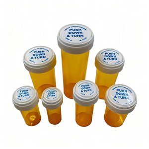 Botella de PP ámbar con tapa reversible de rosca a presión y giro, <span class=keywords><strong>para</strong></span> pastillas recetadas, 8dr, 13dr, 16dr, 20dr, 30dr, 40dr, venta al por mayor - Product Image 4