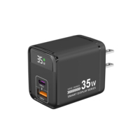 Chargeur rapide intelligent HYTO 35W avec affichage numérique, double port USB A + Type C, adaptateur secteur PD