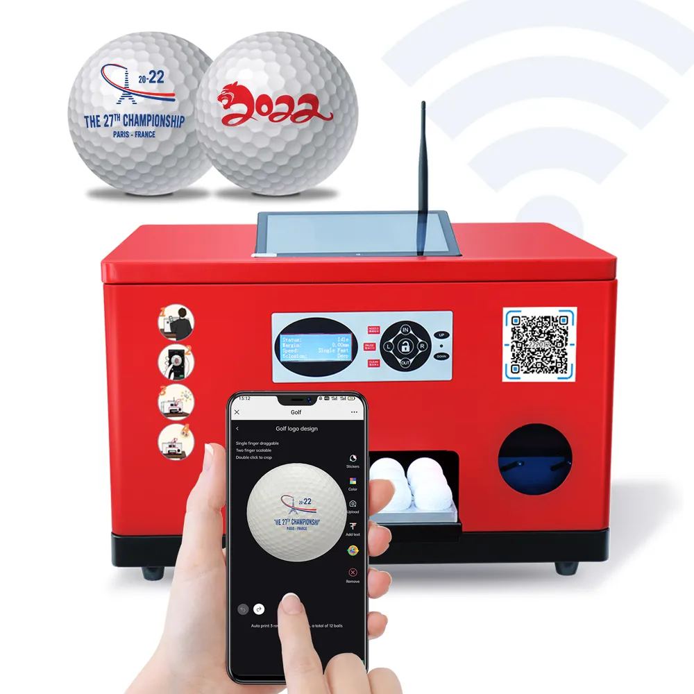 Jetv inner Smart Golfball drucker Cmyk Digitaler kleiner UV-Drucker Mobile App Benutzer definierte 12-teilige Golfbälle in einer Zeit