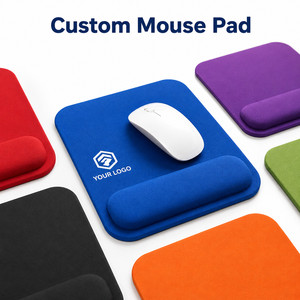 Custom Logo Rectangular Mouse Pad with Wrist Rest Ergonomic Memory Foam Non-Slip Gaming <b>Mousepad</b> for Office Business Gift - Product Image 1