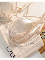 Soutien-gorge Demi-Coupe en Satin et Maille pour Femme, à Armatures, Bretelles Réglables, Bande Large, Grandes Tailles 34-42, 5 Couleurs