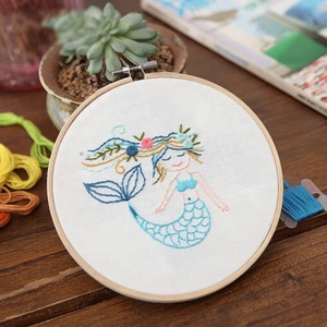 Kit de broderie DIY XIXI pour débutants avec motif estampé et base en tissu de coton, forme ronde faite à la main - Product Image 3