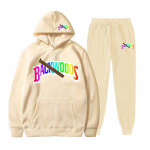 Ensemble de sweat-shirts et de joggings en coton et polyester à logo personnalisé, style hip-hop, Backwoods <span class=keywords><strong>Cookei</strong></span> RAW, 2 pièces, pour hommes - Product Image 5